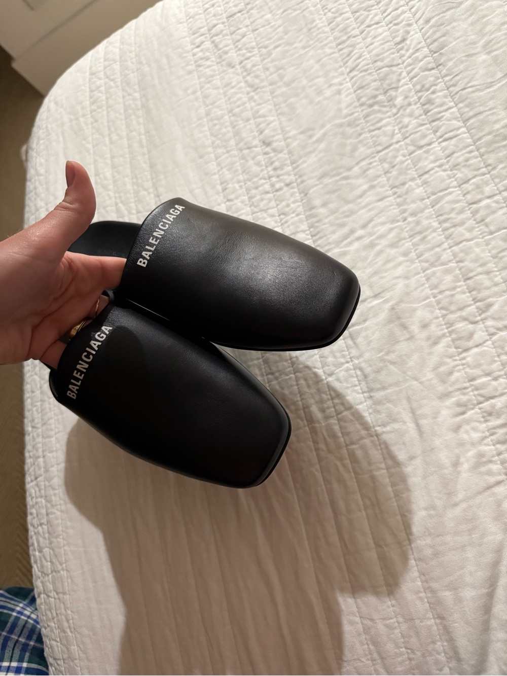 Balenciaga Black Logo Slip-On Mules - Picture 4 of 5